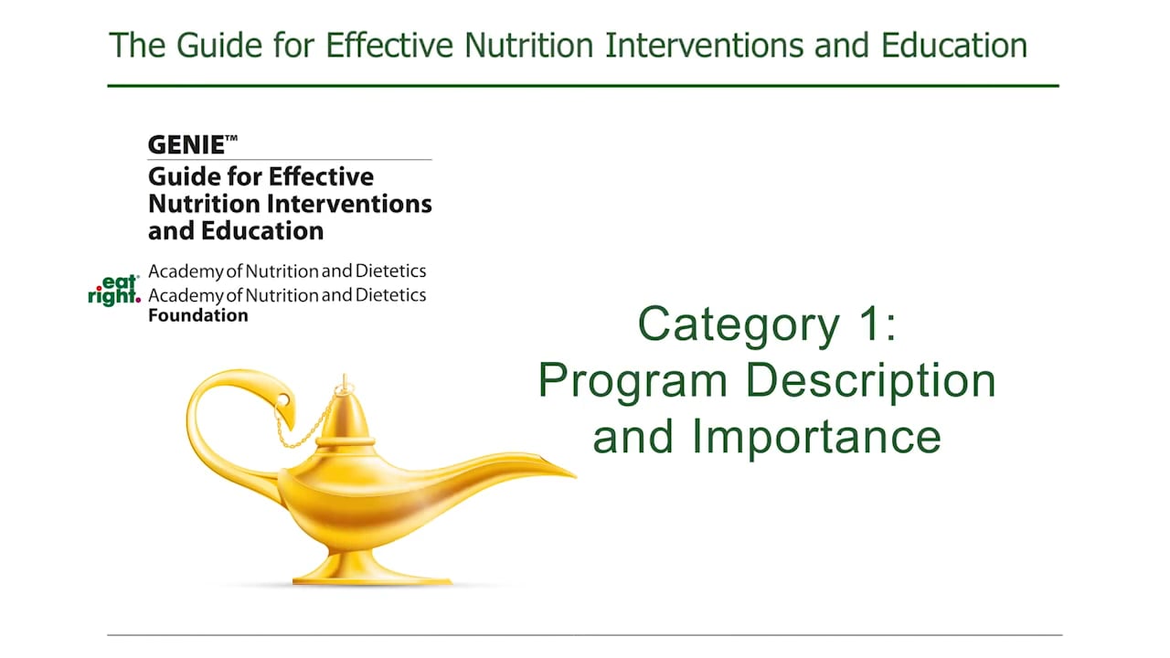 Category 1 - Program Description and Importance