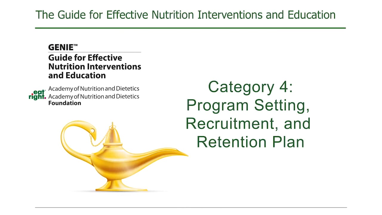 Category 4 - Program Setting, Recruitment, and Retention Plan