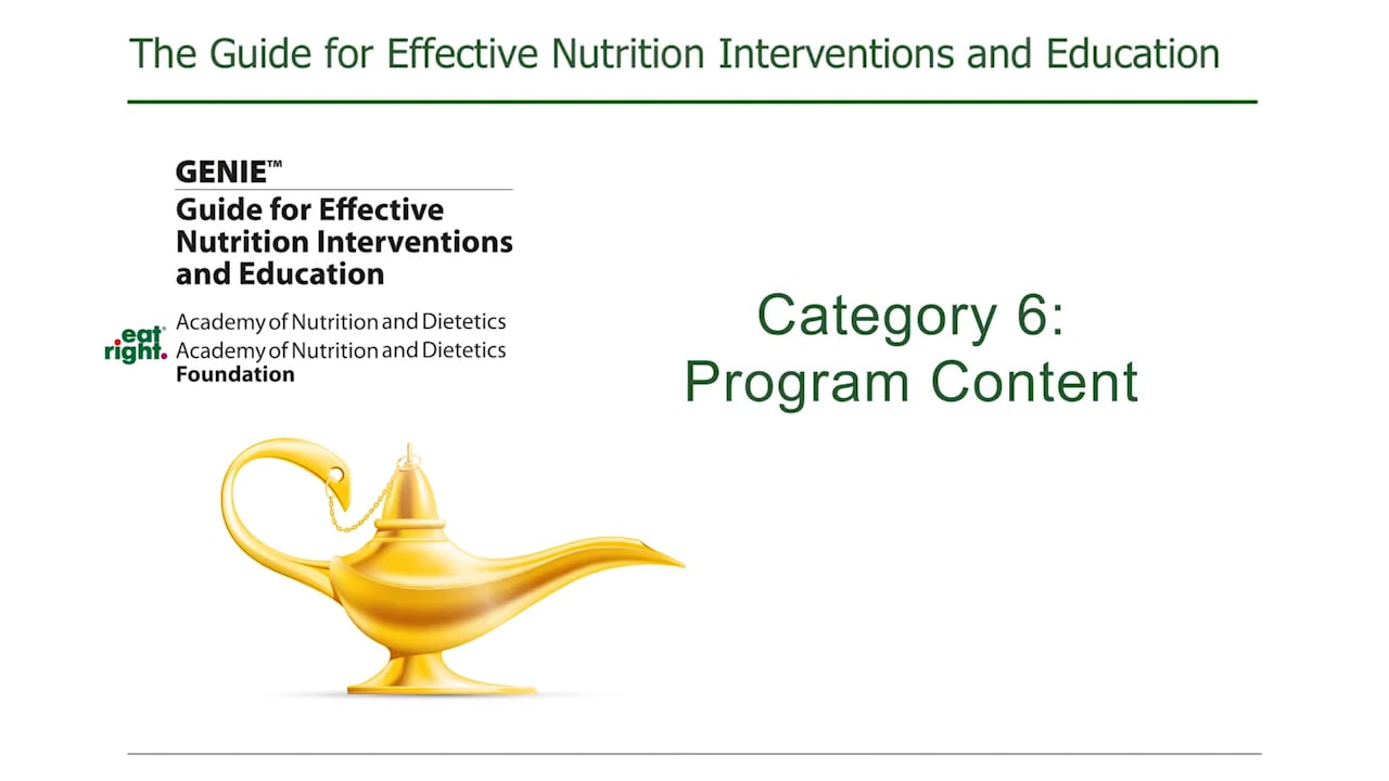 Category 6 - Program Content