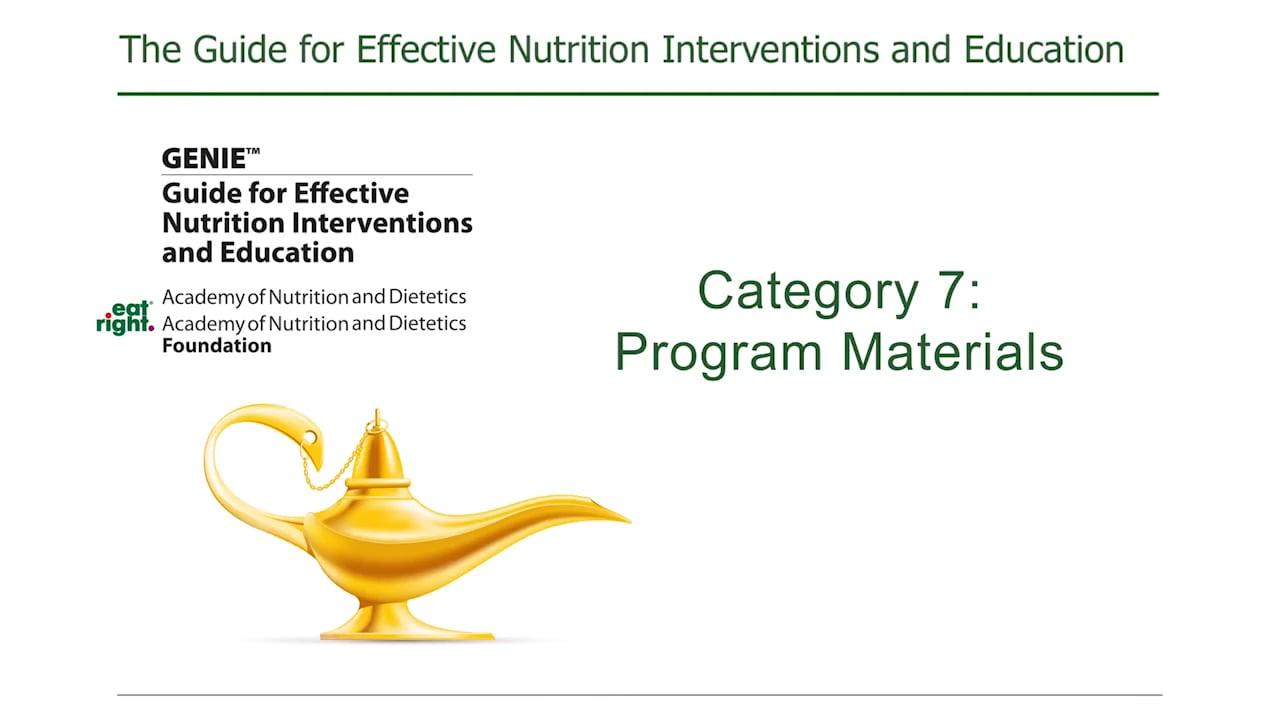 Category 7 - Program Materials