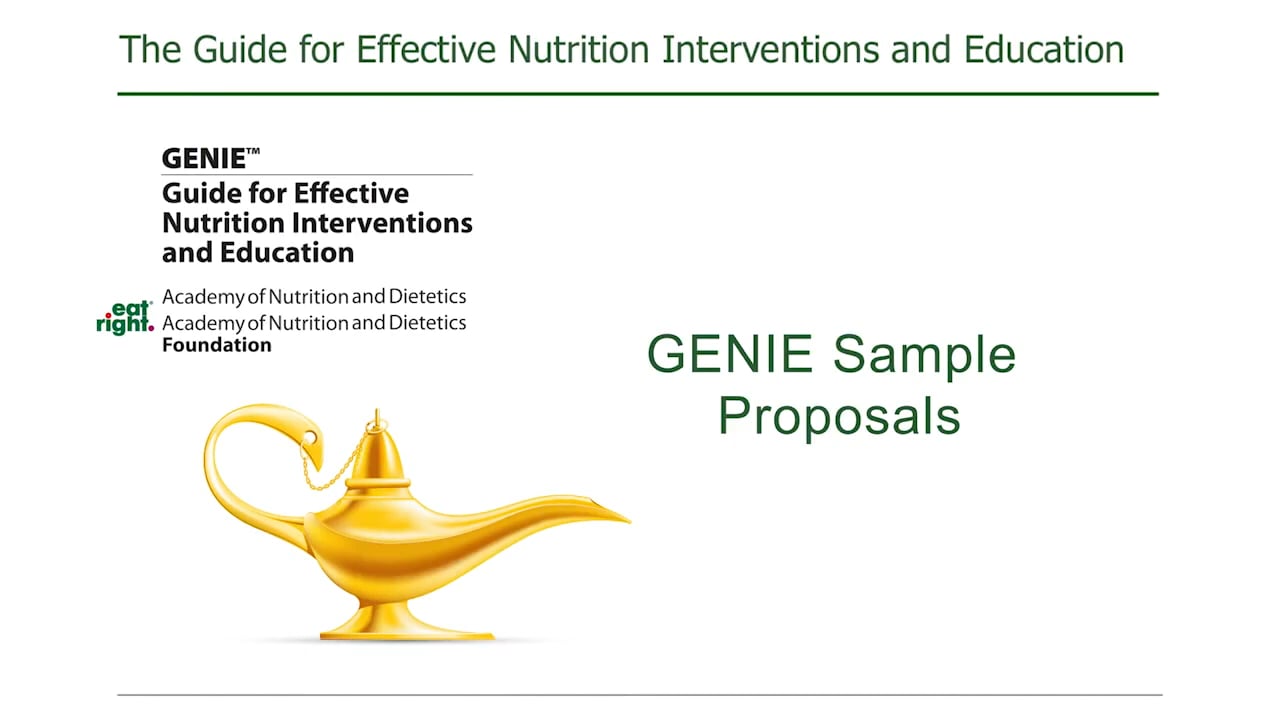 GENIE Sample Proposals