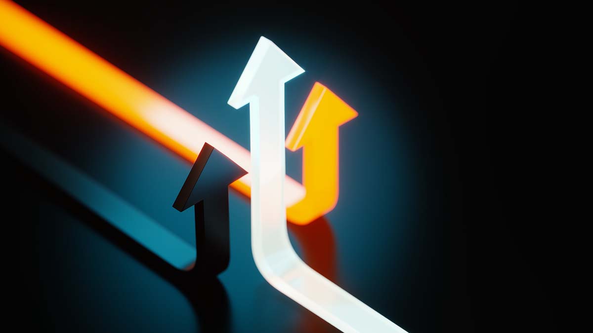 Grants Recipients | Yellow White And Black Colored Arrows On Black Background
