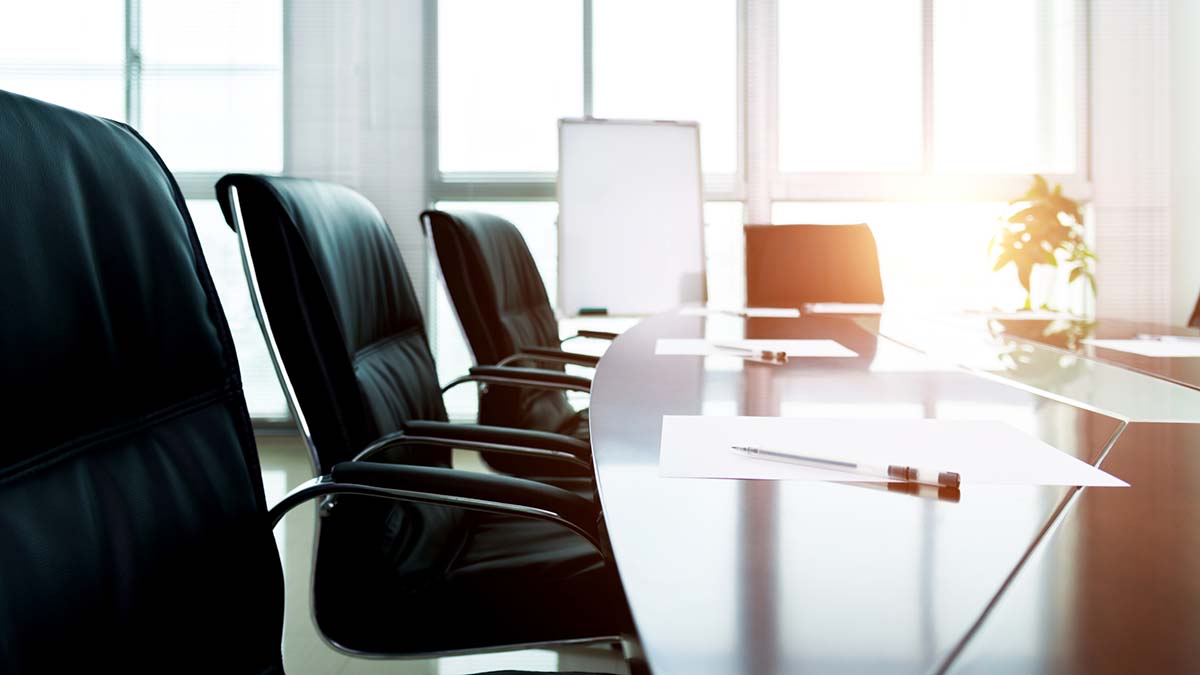 Leadership and Governance | White paper with pen in meeting room